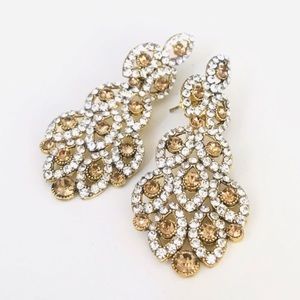 Classy silver & rose gold dangling earrings